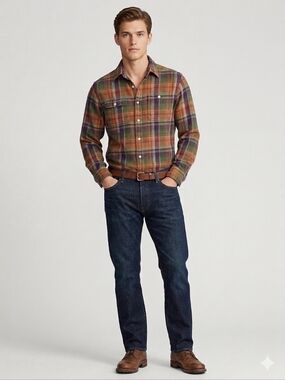 Polo Ralph Lauren Plaid Flannel Shirt Boys XL 18-20 Fits Mens S/M Gorpcore ​